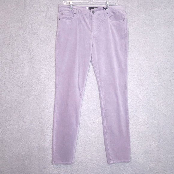 Kut‎ From The Kloth Womens Diana Corduroy Skinny Slim Pants Gray Stretch 12 New - Picture 1 of 12